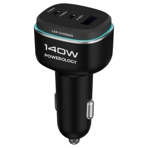 شارژر فندکی 140 وات پاورولوژی مدل Powerology 140W 3-Port Car Charger