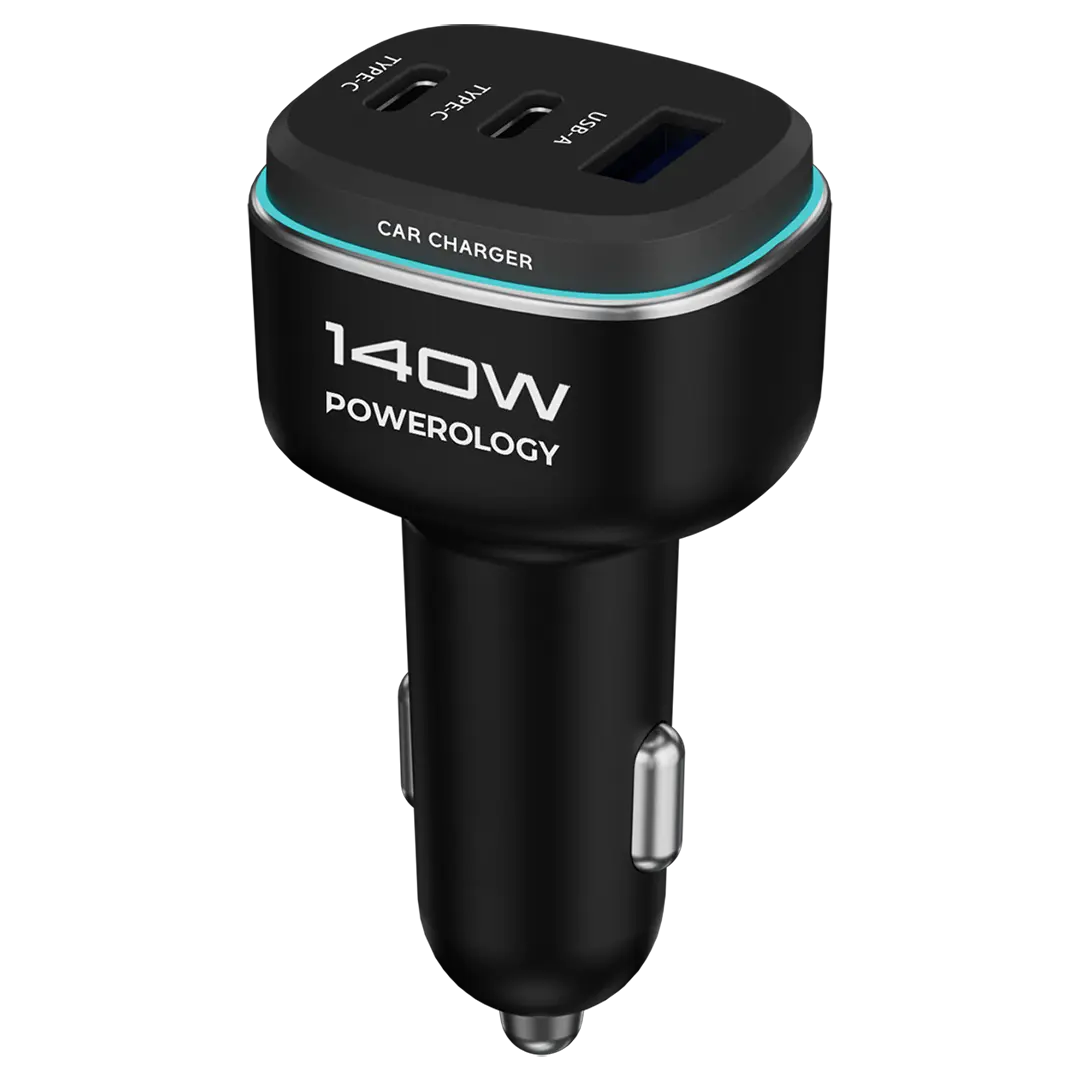 image_1 شارژر فندکی 140 وات پاورولوژی مدل Powerology 140W 3-Port Car Charger - تصویر 1