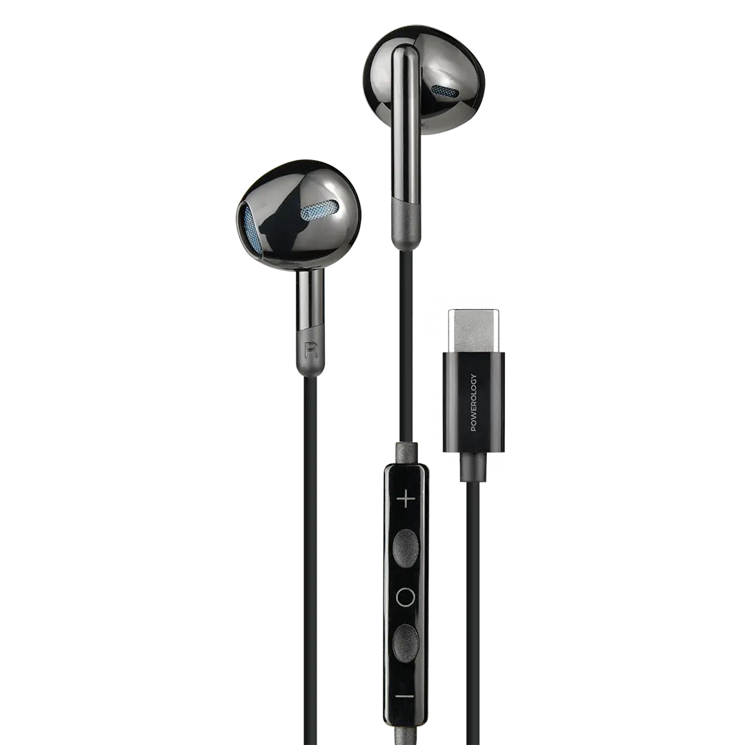 PWEPHCR17BK هندزفری تایپ سی پاورولوژی مدل Powerology Type-C Stereo Earphones - تصویر 1