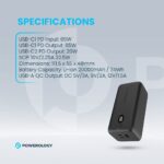 پاوربانک 65 وات پاورولوژی 20000 مدل Powerology 65W Onyx Power Bank (فست شارژ خروجی لپ‌تاپ و نمایشگر دیجیتال ) - تصویر 3