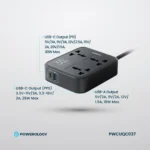چند راهی برق پاورولوژی 3250 وات مدل Powerology 3250W Power Strip (توان صنعتی، بدنه ضد حریق و پورت‌های فست شارژ USB) - تصویر 8