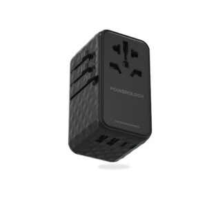 شارژر 100 وات 4 پورت پاورولوژی مدل Powerology 100W 4-Port Charger (فناوری پیشرفته GaN، آرایش 4 پورت فست شارژ)