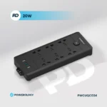 چند راهی برق پاورولوژی 2500 وات مدل Powerology 2500W Power Strip (دارای 6 پریز AC یونیورسال و پورت‌های USB فست شارژ) - تصویر 3