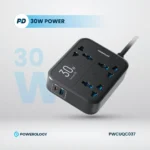 چند راهی برق پاورولوژی 3250 وات مدل Powerology 3250W Power Strip (توان صنعتی، بدنه ضد حریق و پورت‌های فست شارژ USB) - تصویر 3