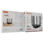 روتر وای فای قابل حمل پورودو Porodo مدل PDLFST207BK با 6 آنتن خارجی ( مجهز به باتری داخلی) - تصویر 4