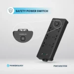 چند راهی برق پاورولوژی 2500 وات مدل Powerology 2500W Power Strip (دارای 6 پریز AC یونیورسال و پورت‌های USB فست شارژ) - تصویر 5