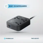 چند راهی برق پاورولوژی 3250 وات مدل Powerology 3250W Power Strip (توان صنعتی، بدنه ضد حریق و پورت‌های فست شارژ USB) - تصویر 4