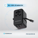 شارژر دیواری کابل جمع‌ شونده پاورولوژی مدل Powerology GaN Universal Retractable Charger - تصویر 4