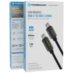 کابل تایپ سی به تایپ سی 60 وات پاورولوژی مدل Powerology 60W USB-C to USB-C Cable - تصویر 3