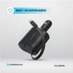شارژر فندکی سیم جمع شونده پاورولوژی 70 وات مدل Powerology Type-C Retractable Car Charger - تصویر 5