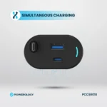شارژر فندکی سیم جمع شونده پاورولوژی 70 وات مدل Powerology Type-C Retractable Car Charger - تصویر 6
