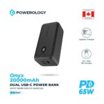 پاوربانک 65 وات پاورولوژی 20000 مدل Powerology 65W Onyx Power Bank (فست شارژ خروجی لپ‌تاپ و نمایشگر دیجیتال ) - تصویر 5