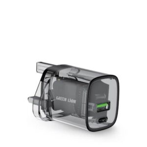 شارژر دیواری شفاف گرین لاین 33 وات مدل Green Lion Transparent Wall Charger 33W