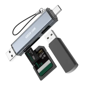 کارت خوان و OTG یو اس بی به تایپ سی گرین لاین Green Lion 3 in 1 Card Reader with USB-A & USB-C Connectivity