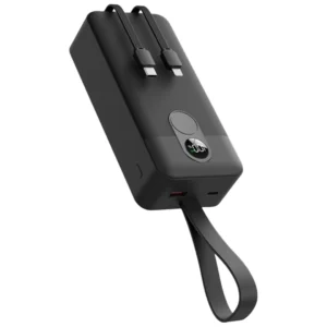 پاوربانک 30000mAh پرودو مدل Porodo Power Bank with Integrated Cables PD-PBFCH059-BK