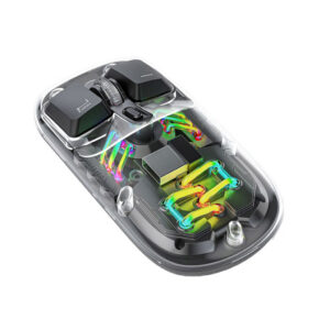 موس بی‌سیم شفاف پرودو PDTMDMBK مدل Porodo Transparent Dual-Mode Mouse