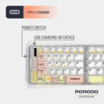 کیبورد وایرلس شیشه ای پرودو مدل Porodo Crystal Shell Wireless Keyboard - تصویر 3