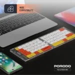 کیبورد وایرلس شیشه ای پرودو مدل Porodo Crystal Shell Wireless Keyboard - تصویر 4