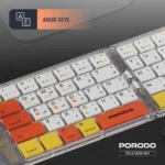 کیبورد وایرلس شیشه ای پرودو مدل Porodo Crystal Shell Wireless Keyboard - تصویر 5