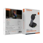 استند شارژر وایرلس تاشو پرودو مدل PD-FWCH063-BK سه کاره رومیزی - تصویر 2