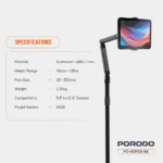 هولدر ایستاده زمینی پرودو مدل پایه نگهدارنده تبلت و گوشی PDHSM20BK - تصویر 6