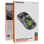 موس بی‌سیم شفاف پرودو PDTMDMBK مدل Porodo Transparent Dual-Mode Mouse - تصویر 2