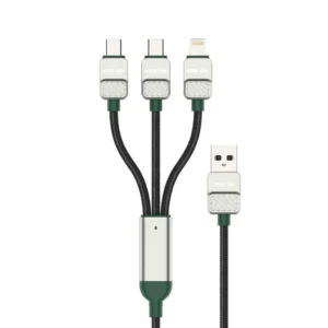 کابل 3 به 1 کنفی گرین لاین مدل Green Lion 3-in-1 Braided Cable
