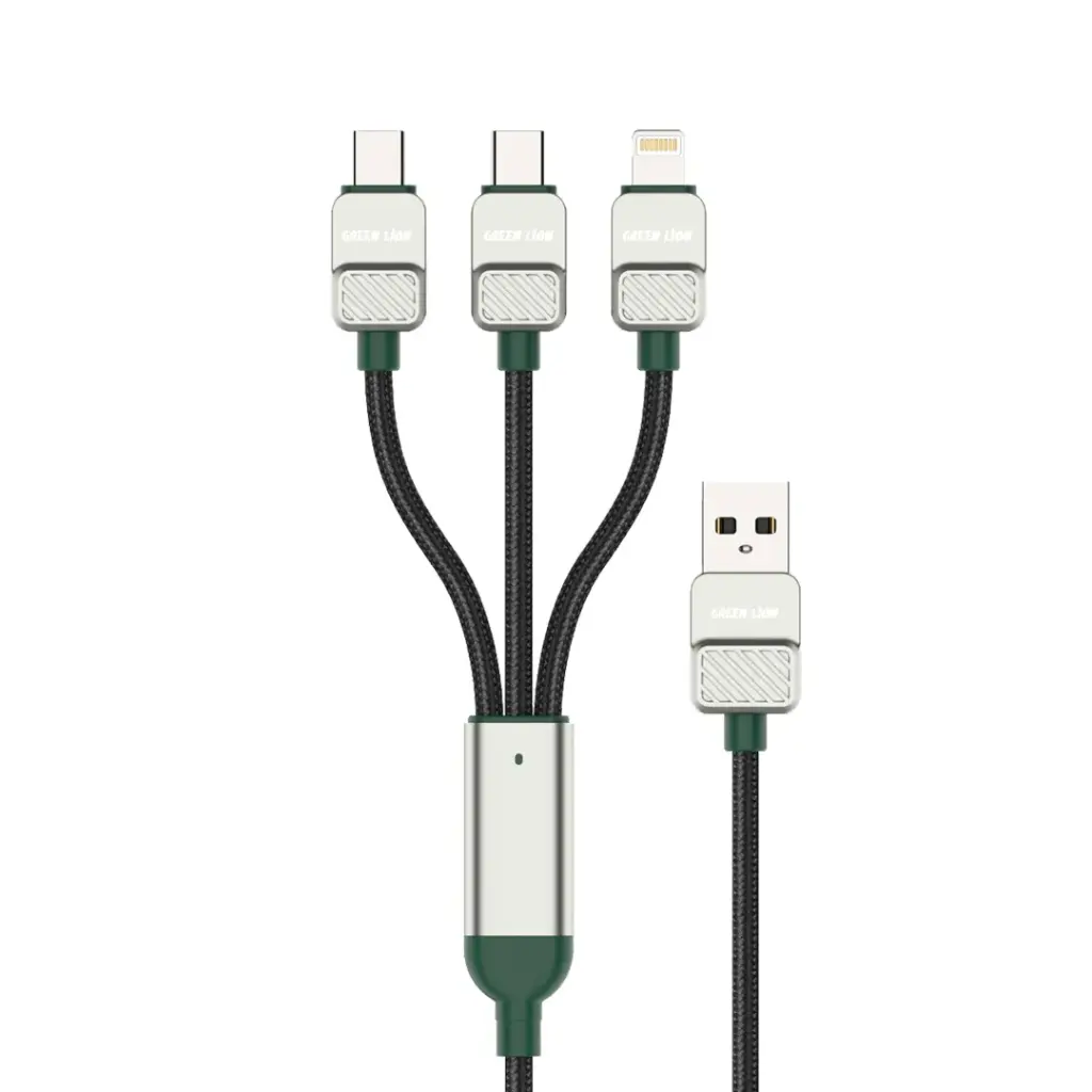GN3N1EACGNBK کابل 3 به 1 کنفی گرین لاین مدل Green Lion 3-in-1 Braided Cable - تصویر 1