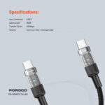 کابل شارژ سریع 60W تایپ C به تایپ C پرودو مدل PD-60WCCTH - تصویر 2