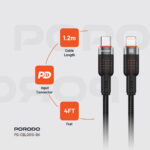 کابل تایپ سی به لایتنینگ پرودو مدل Aluminum Braided PDCBL0010BK - تصویر 3