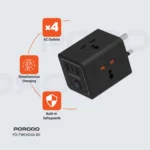 شارژر دیواری پرودو 4AC Universal Power مدل PD-FWCH040-BK - تصویر 2