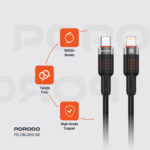 کابل تایپ سی به لایتنینگ پرودو مدل Aluminum Braided PDCBL0010BK - تصویر 5