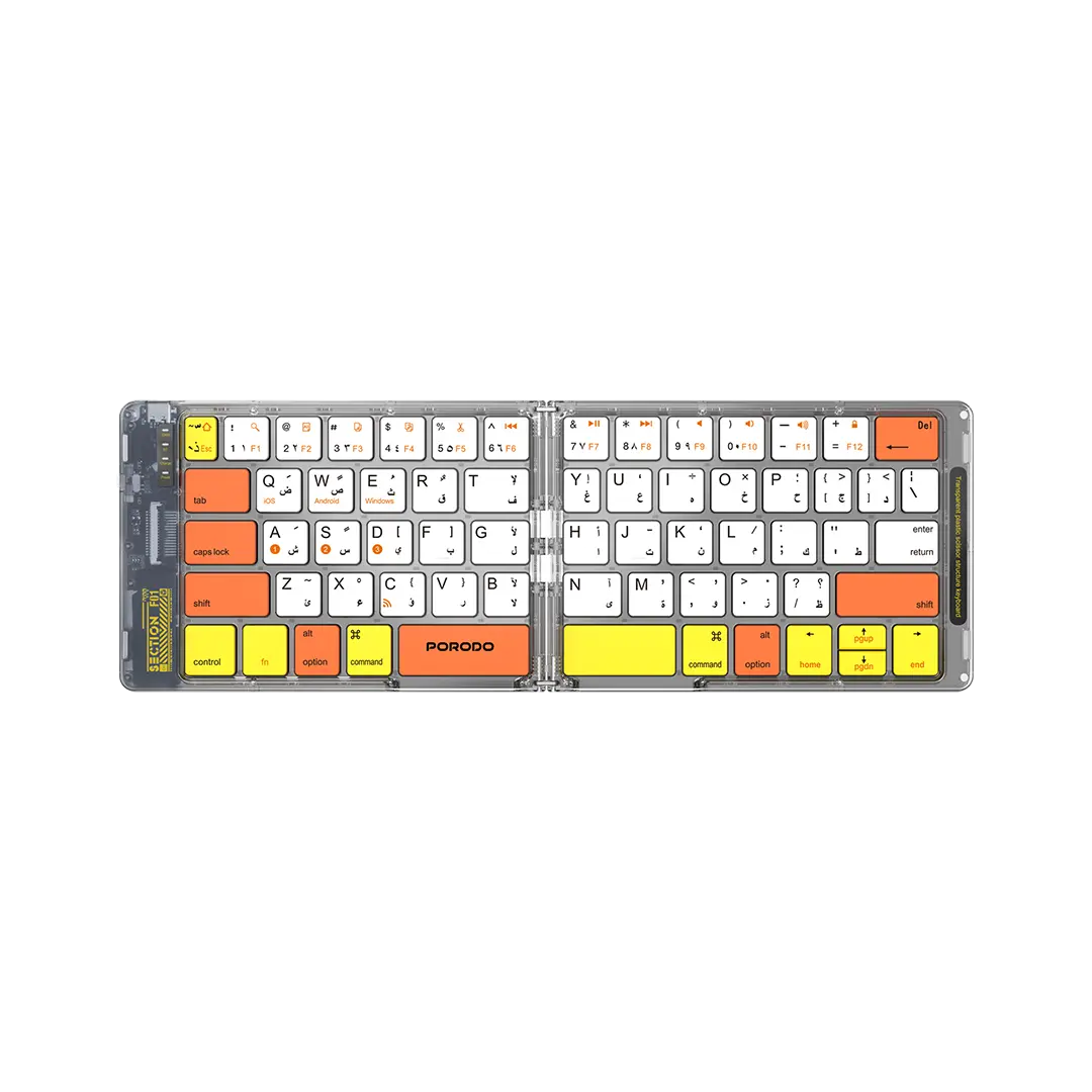 PDETK03WH کیبورد وایرلس شیشه ای پرودو مدل Porodo Crystal Shell Wireless Keyboard - تصویر 1