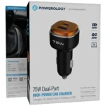 شارژر فندکی فست شارژ پاورولوژی High Power 75W PCCSR024BKOG - تصویر 2