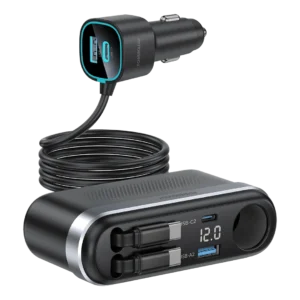 شارژر فندکی فست شارژ پاورولوژی Currnex 60W PCCSR19BK