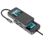 هاب 6 کاره تایپ سی پورودو مجهز به نمایشگر PD-TC630-GY - تصویر 3