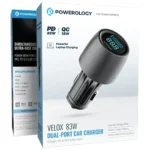 شارژر فندکی فست شارژ پاورولوژی Velox 83W PCCSR020BK - تصویر 3