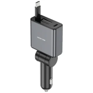 شارژر فندکی ۷۵ وات جمع شونده گرین لاین Retractable GNRT75WCCGY
